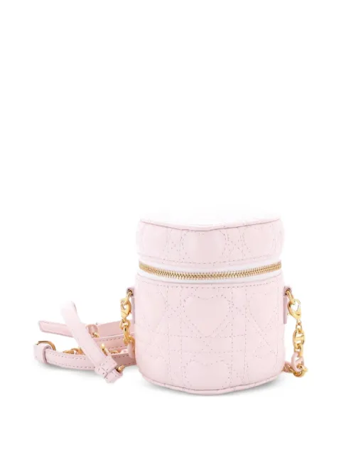 Christian Dior Pre-Owned Lady Dior Vanity Case Heart Cannage Quilt Leather Micro pouch