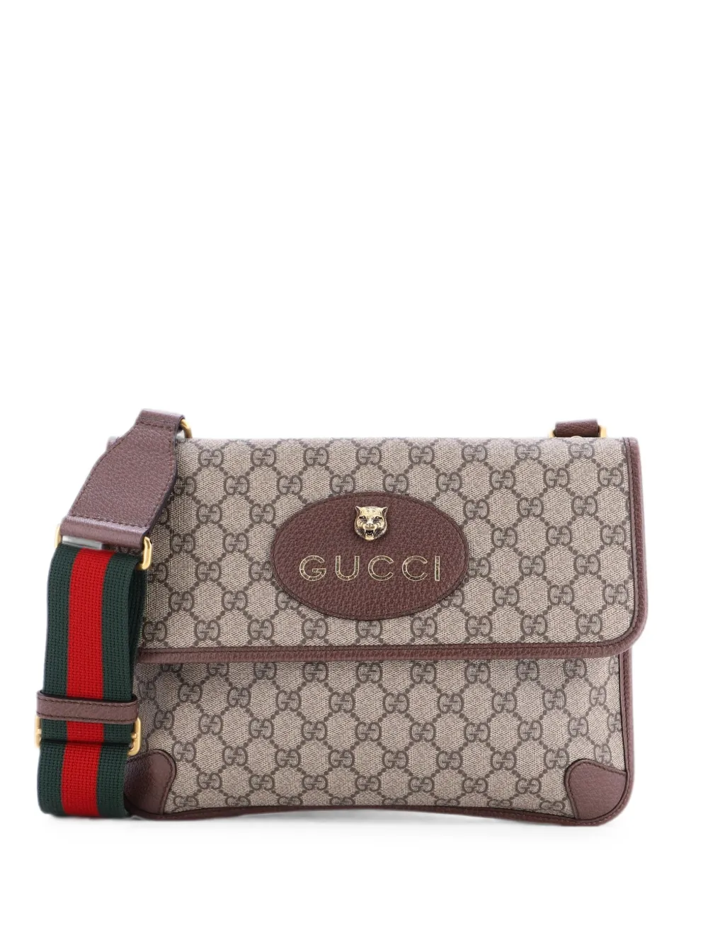 Gucci Pre-Owned Borsa a tracolla Neo Vintage media in tela cerata GG con battente - Marrone