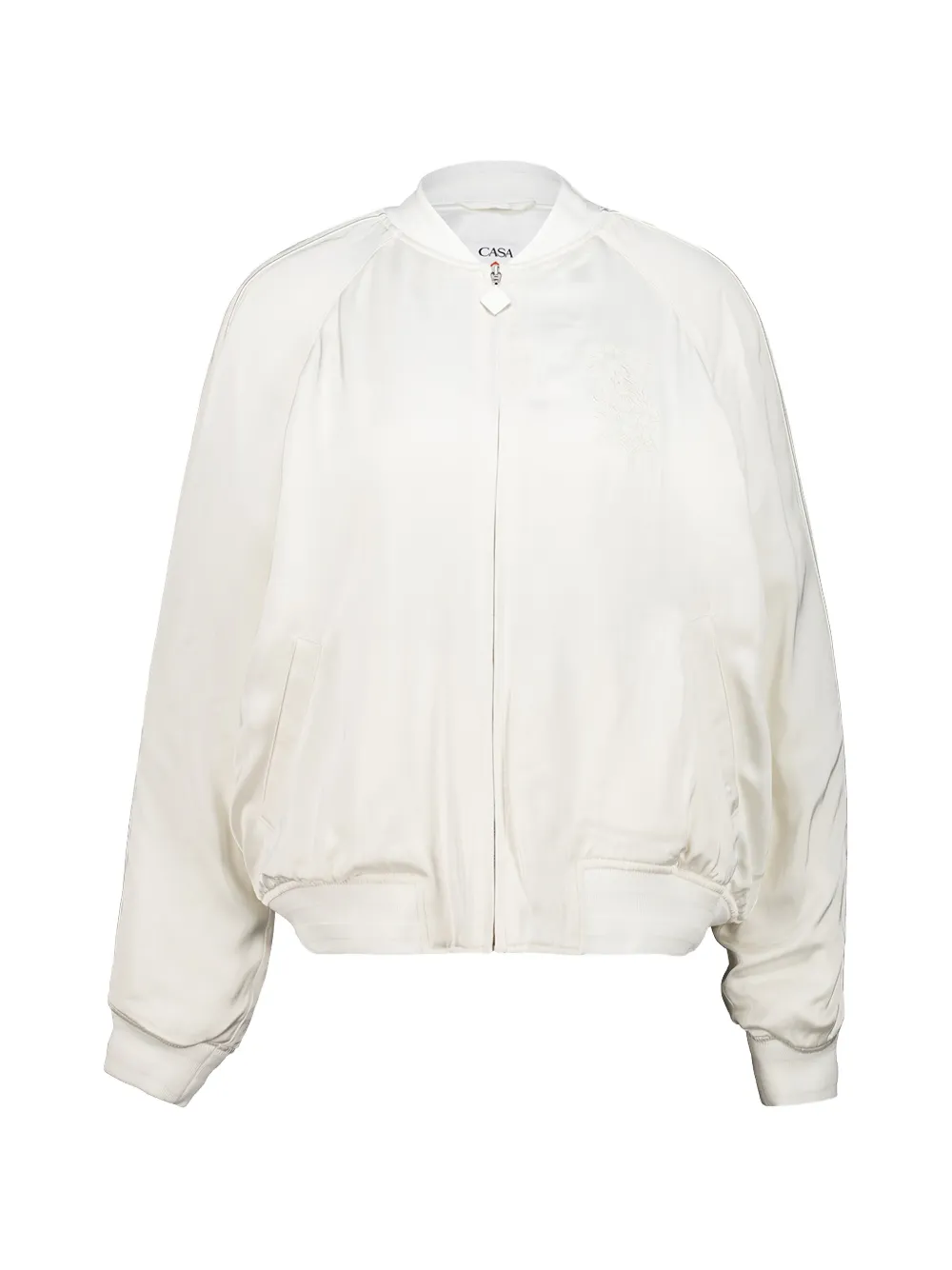 Casablanca embroidered satin bomber jacket - Weiß