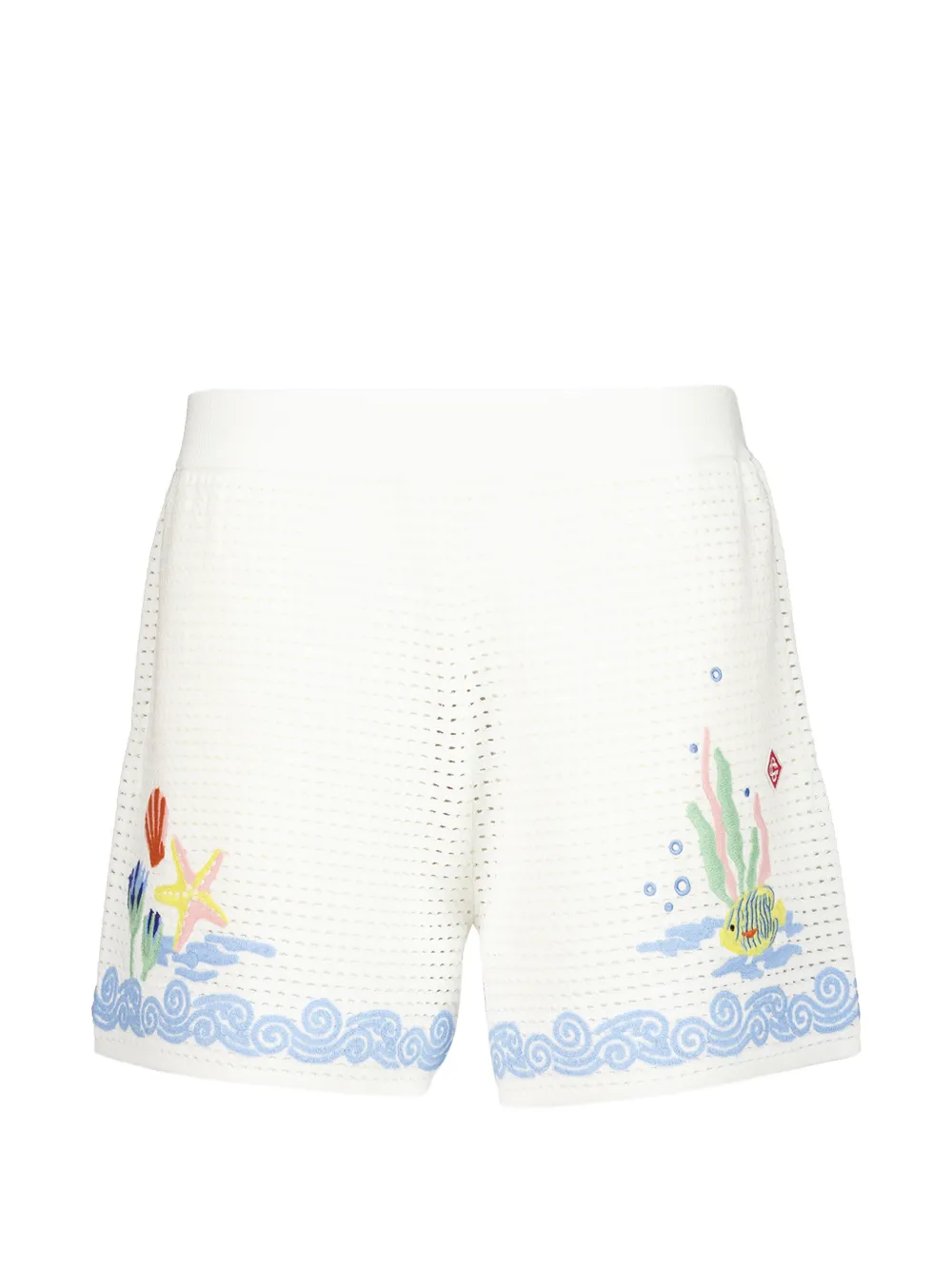 Casablanca Oasis crochet-knit shorts - White