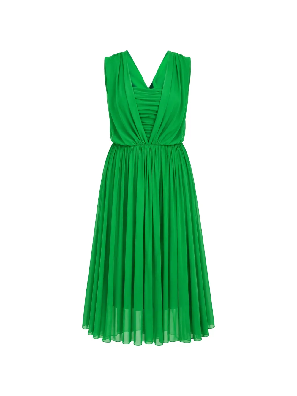 Dolce & Gabbana Abito midi plissettato in seta - Verde