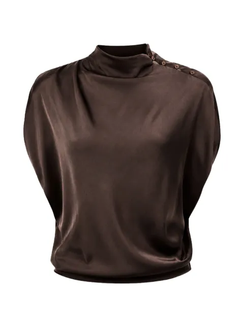 TWP Wish You Would button-shoulder gathered top