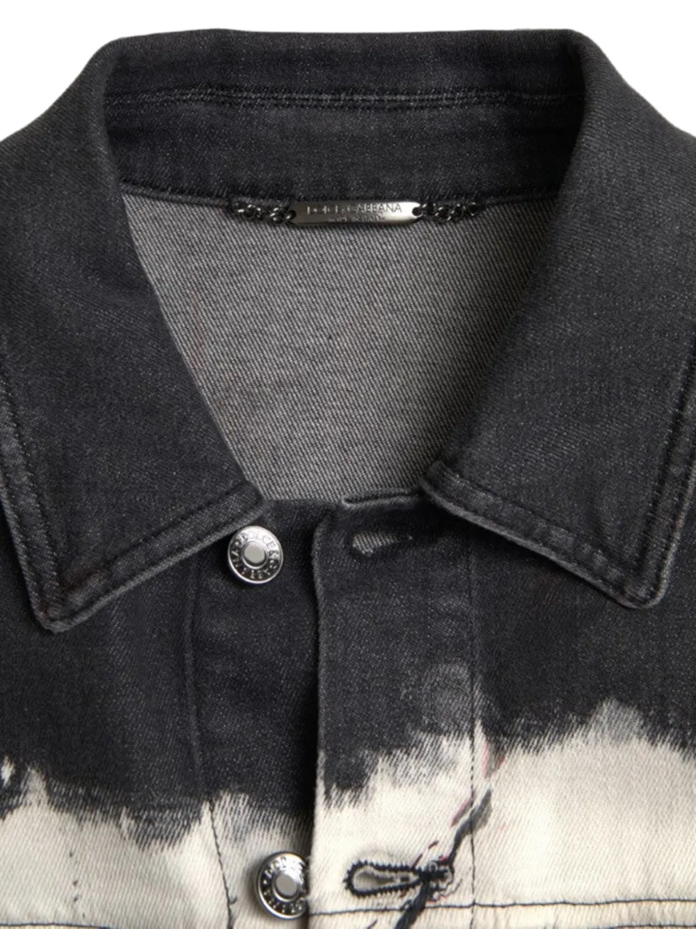 Dolce & Gabbana Denim jack met marmerprint Wit
