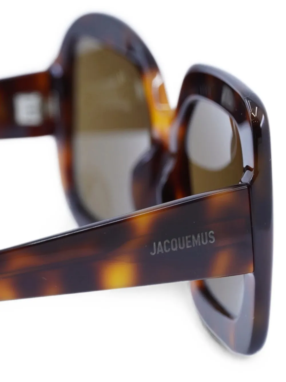 Jacquemus Zonnebril met vierkant montuur Bruin