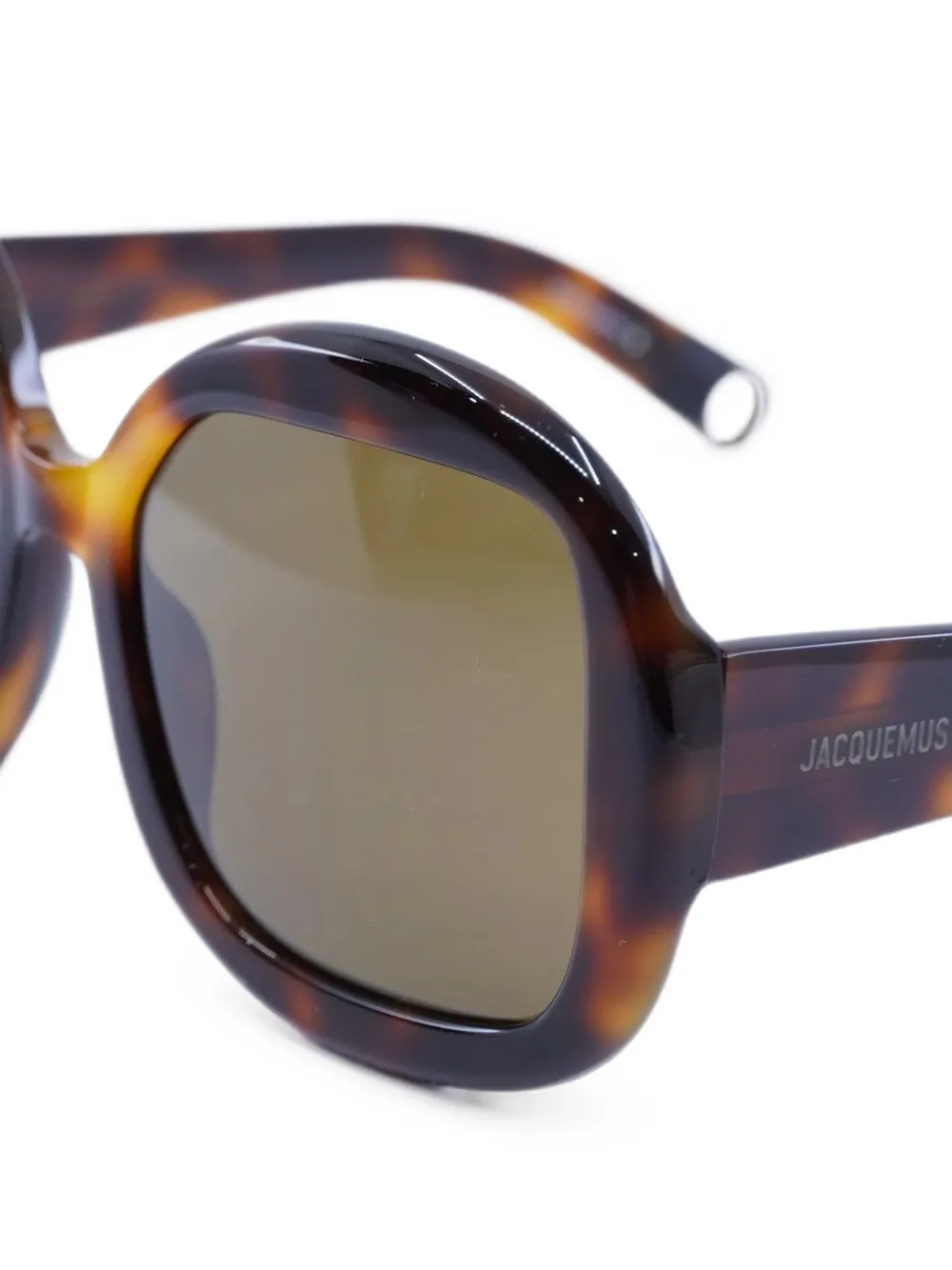 Jacquemus Zonnebril met vierkant montuur Bruin