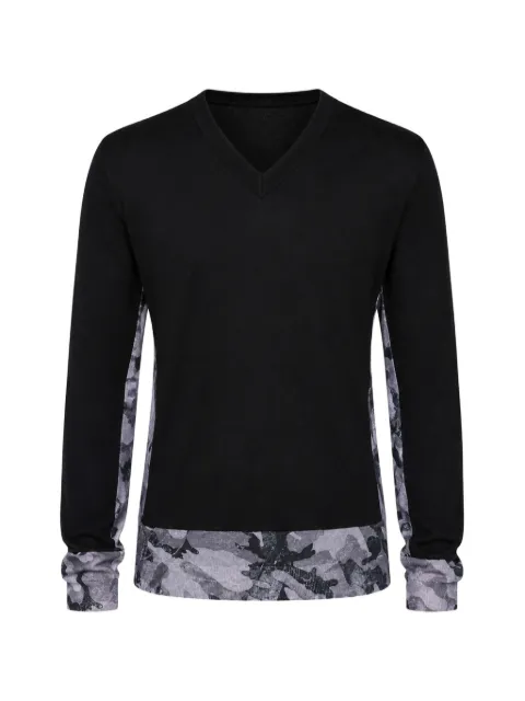 Dolce & Gabbana pull à empiècement camouflage et col v