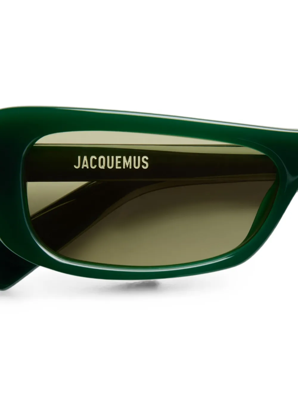 Jacquemus Zonnebril met rechthoekig montuur Groen