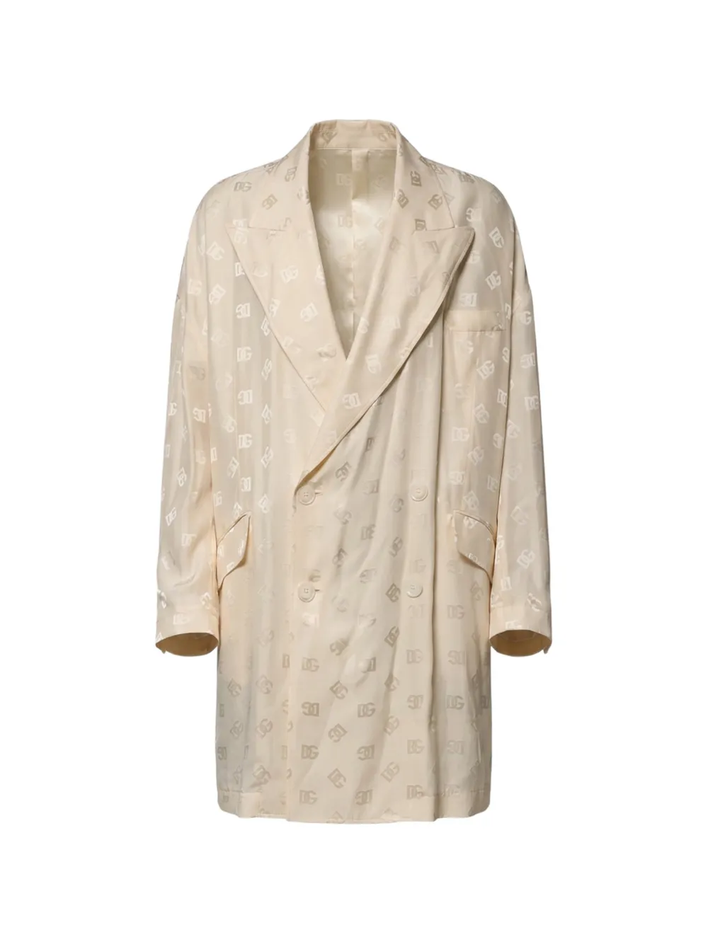 Dolce & Gabbana Doppelreihiges Sakko mit Monogramm - Nude
