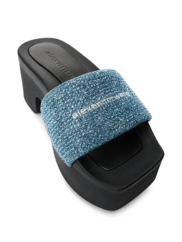 Alexander Wang crystal-embellished Denim Sandals | Blue | FARFETCH