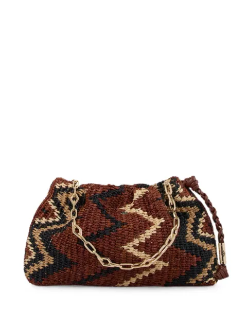Ba&Sh June zigzag-knit chain-link clutch bag
