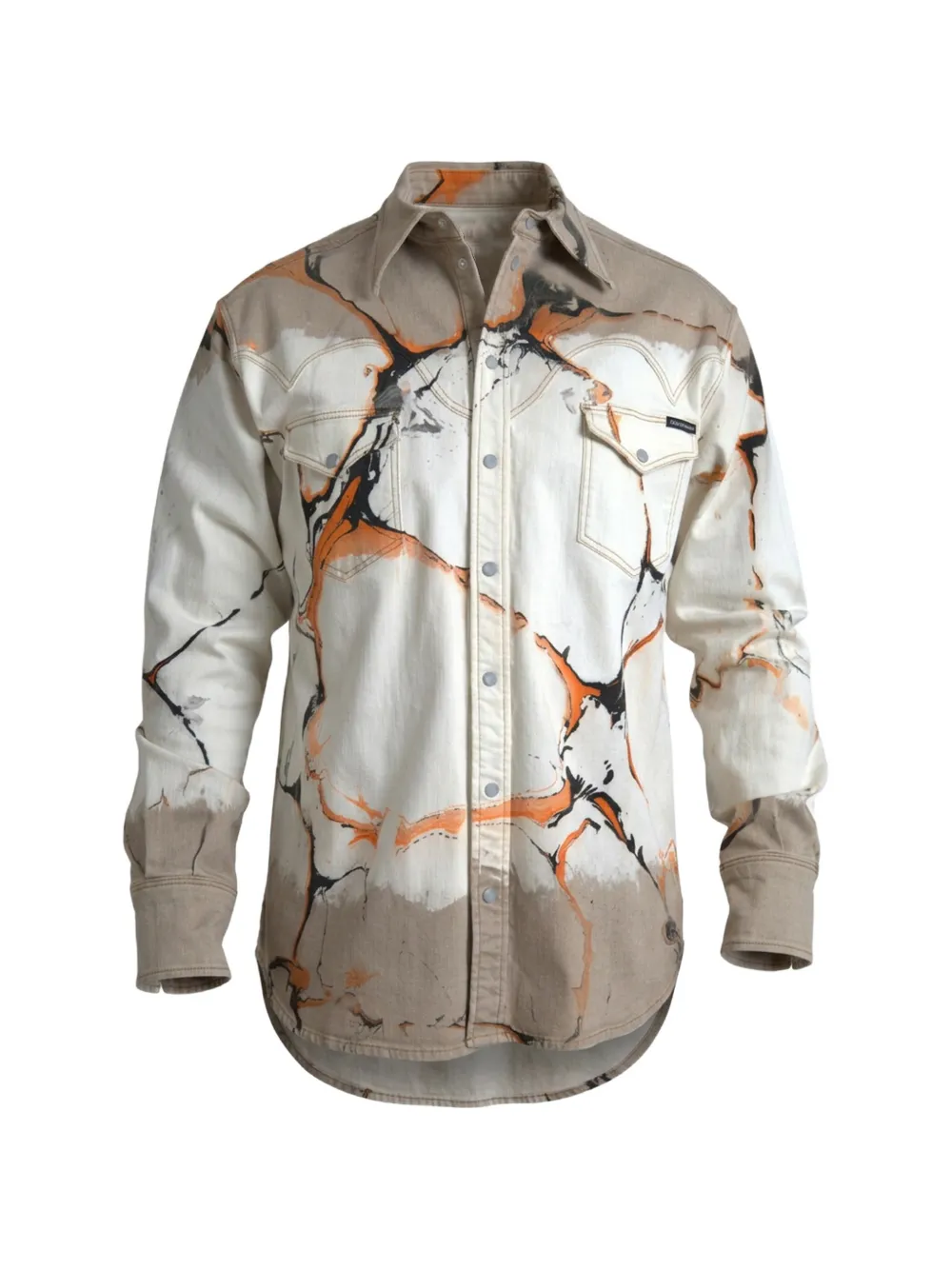 Dolce & Gabbana Camicia denim con stampa - Bianco