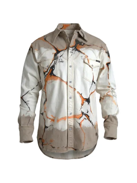 Dolce & Gabbana camisa de mezclilla con estampado jaspeado