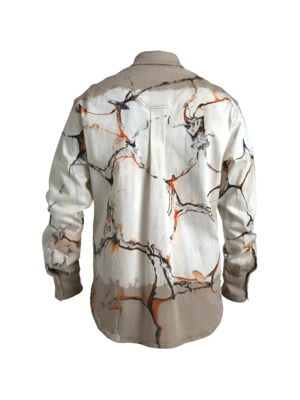 Dolce & Gabbana Denim overhemd met marmerprint Wit