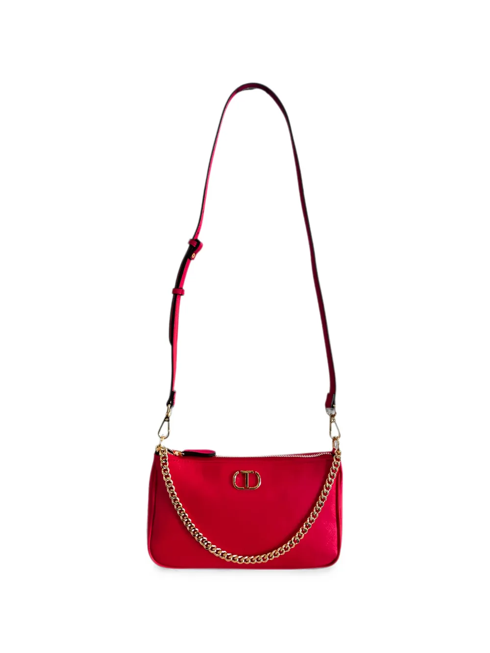 TWINSET Petite schoudertas met schakelketting Rood