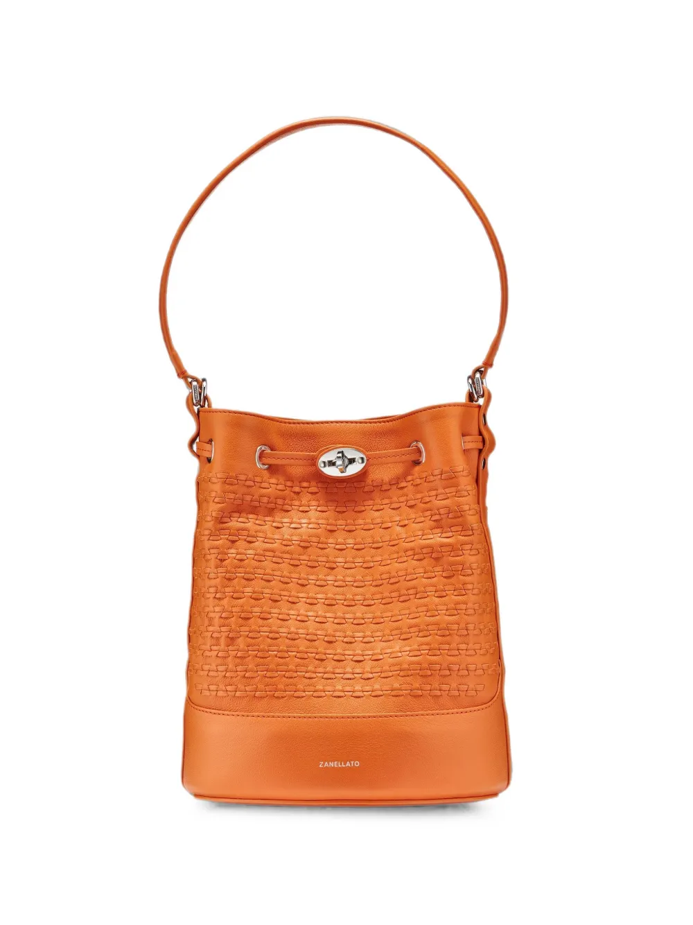 Zanellato Borsa a secchiello Musiva piccola con design intrecciato - Arancione