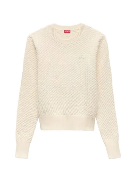 Kenzo cable-knit logo-embroidered sweater