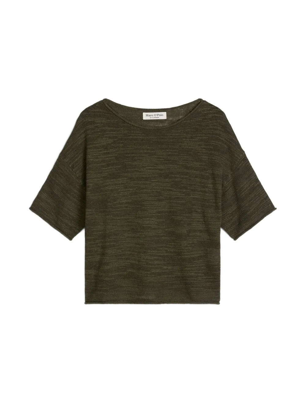 Marc O'Polo Maglione a maniche corte in maglia fine - Verde