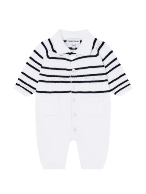Emporio Armani Kids stribet buksedragt i pointelle-strik