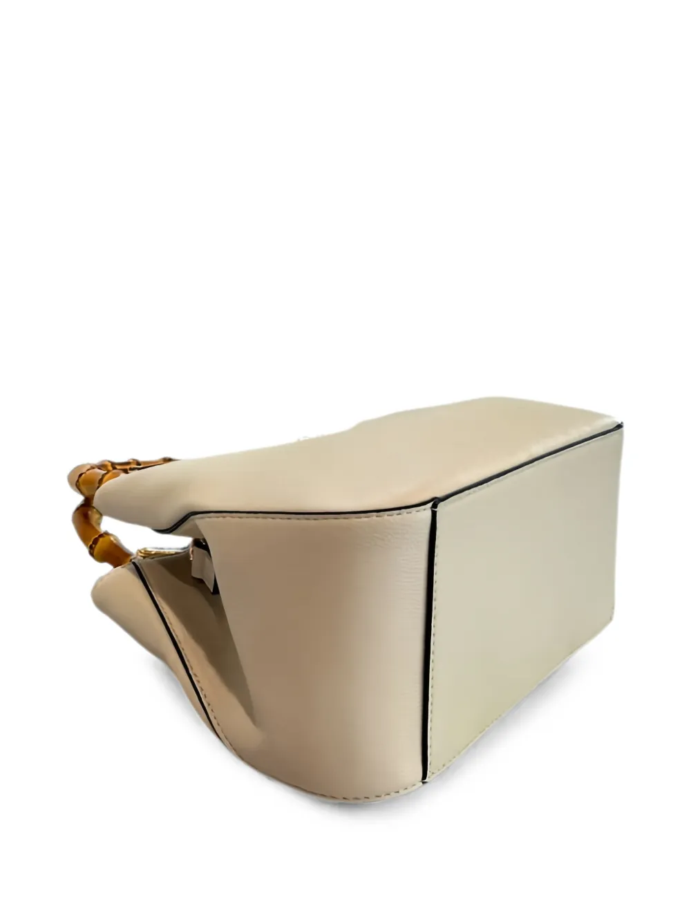 TWINSET Bewerkte shopper met bamboe handgreep Beige