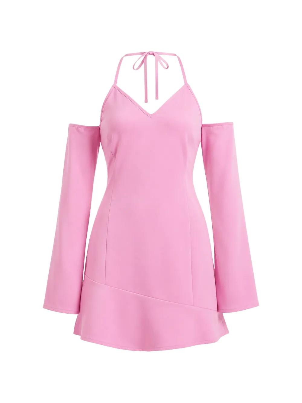 Moschino cold-shoulder halterneck mini dress · 40