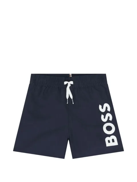 BOSS Kidswear logo-print drawstring swim shorts