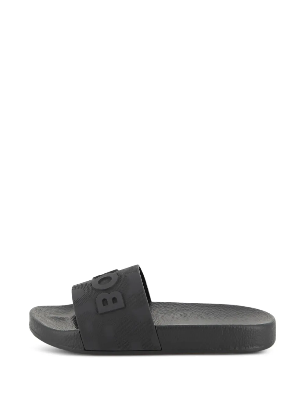 BOSS Kidswear logo-embossed sliders - Schwarz