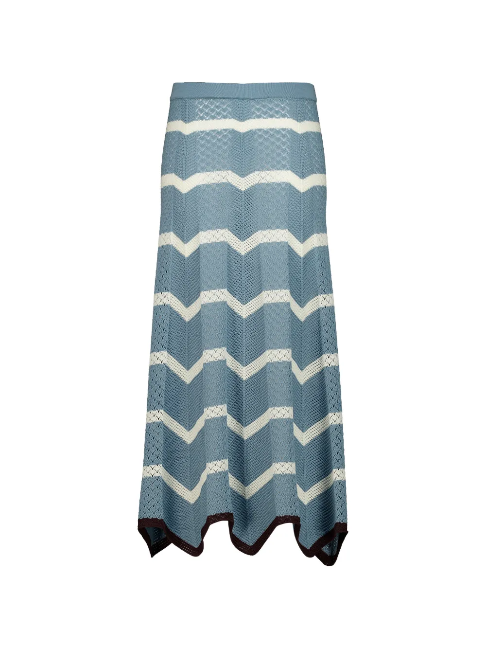 La DoubleJ Gonna midi con motivo chevron - Blu
