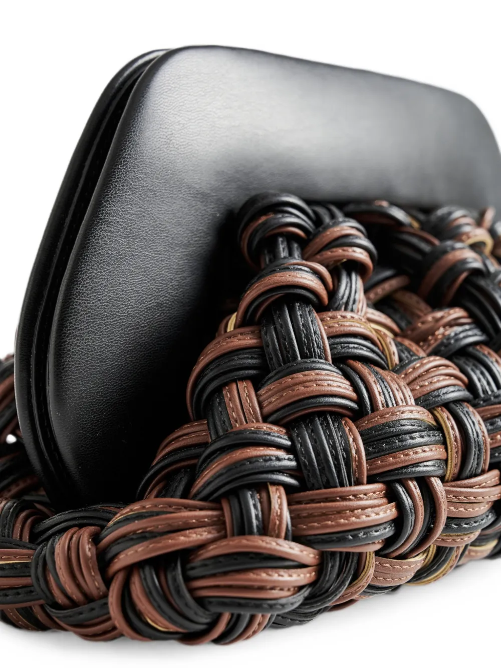 Themoirè Bios geweven clutch Zwart