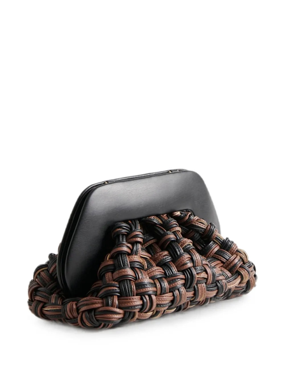 Themoirè Bios geweven clutch Zwart