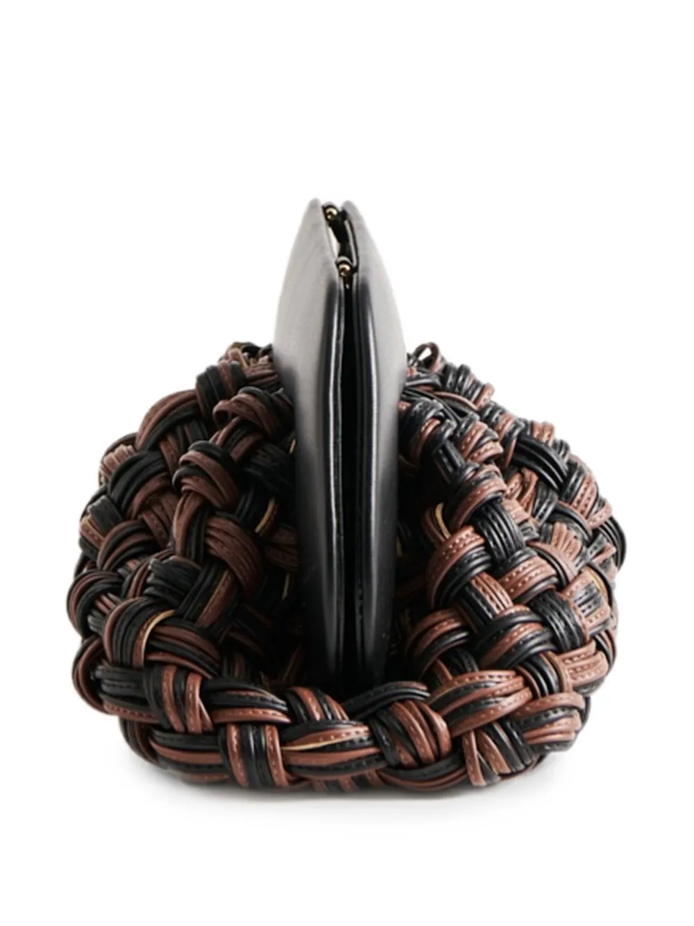 Themoirè Bios geweven clutch Zwart