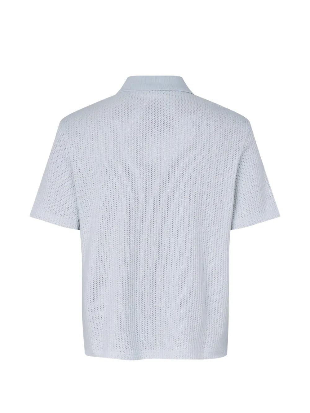  Samsoe Samsoe Sajase Mesh-knit Polo Shirt - Azul 