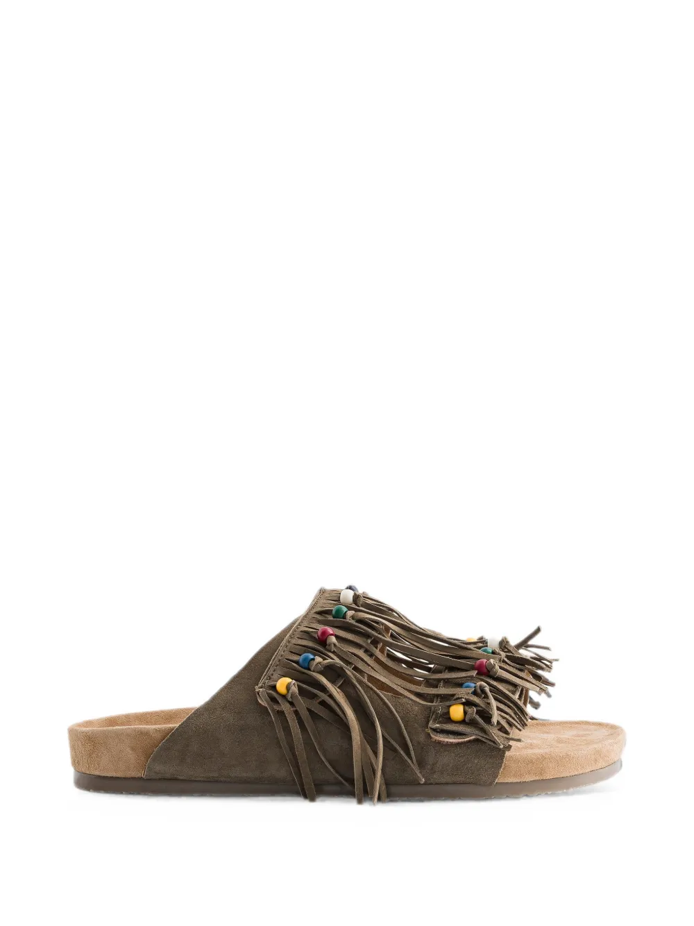 Baziszt beaded fringe-detail slippers - Braun