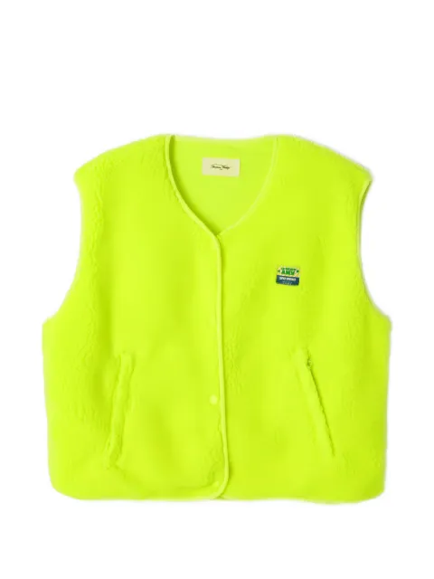 American Vintage fleece-texture logo-patch jacket