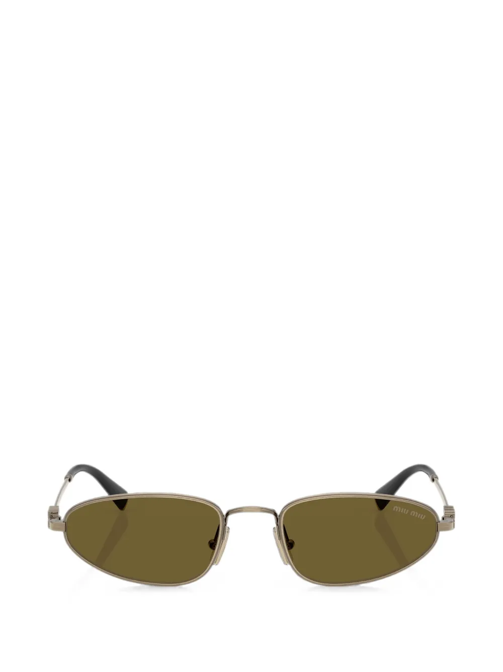 Miu Miu Eyewear Occhiali da sole con logo inciso - Oro