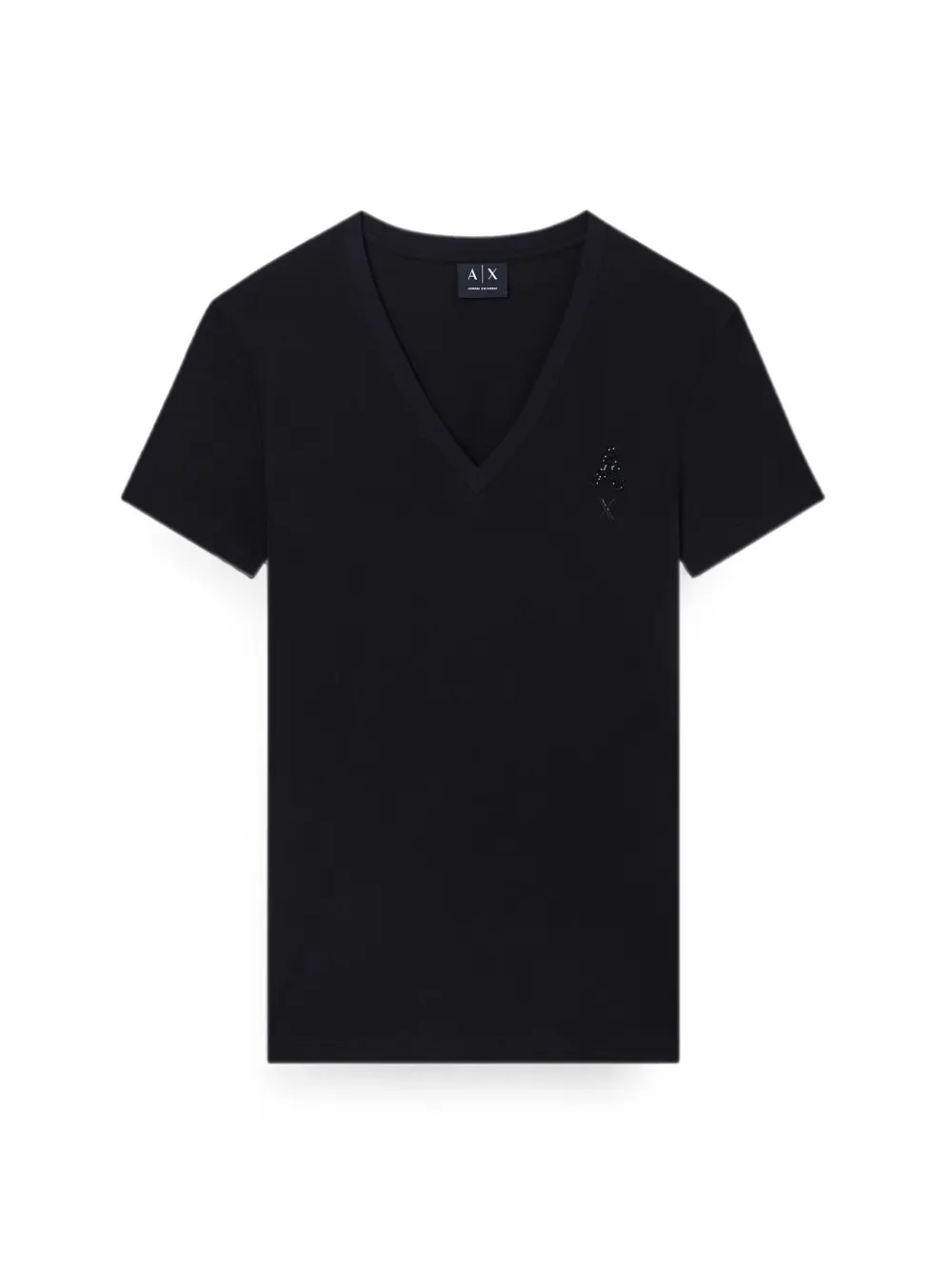 Armani Exchange T-shirt verfraaid met studs en V-hals Zwart