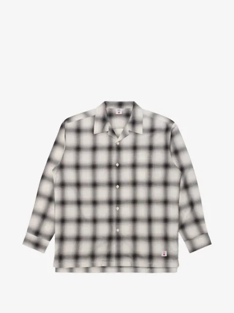 Edwin check-print open-collar shirt