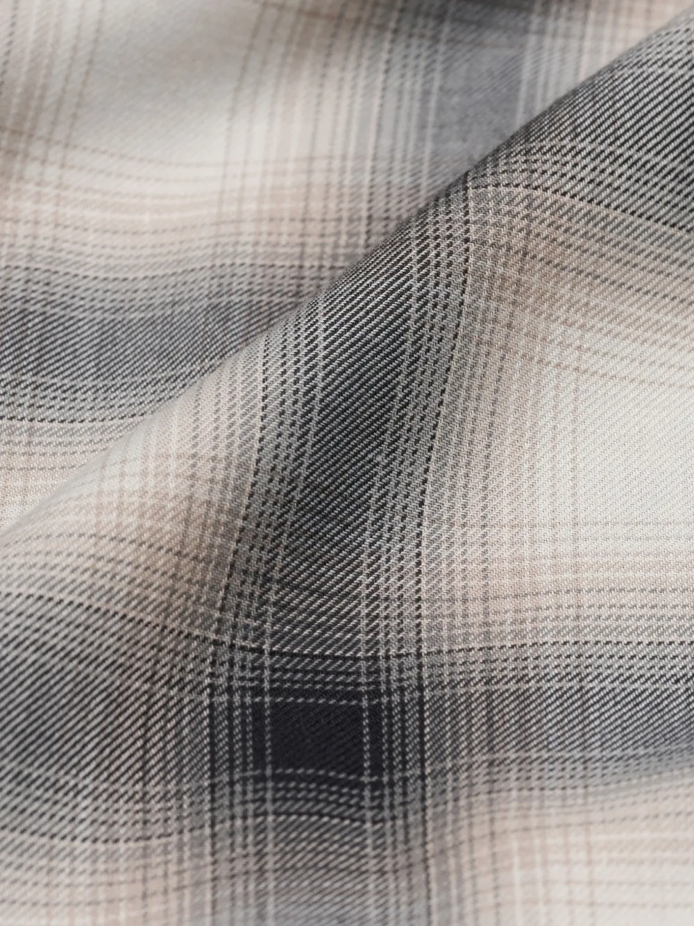  Edwin Check-print Open-collar Shirt - Neutro 