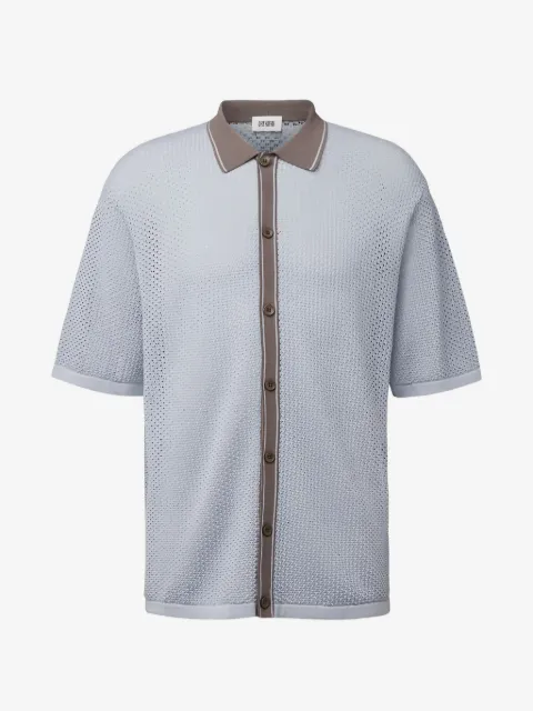 Drykorn pointelle-knit button-up shirt