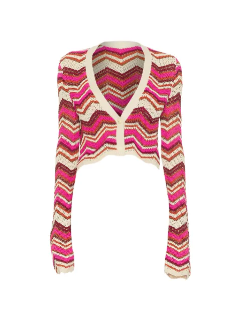 Devon Windsor chevron-knit cropped cardigan