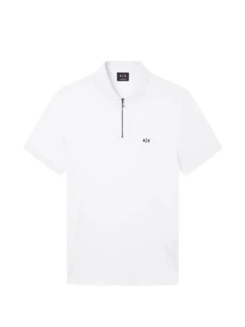 Armani Exchange logo-embroidered zip-fastening polo shirt
