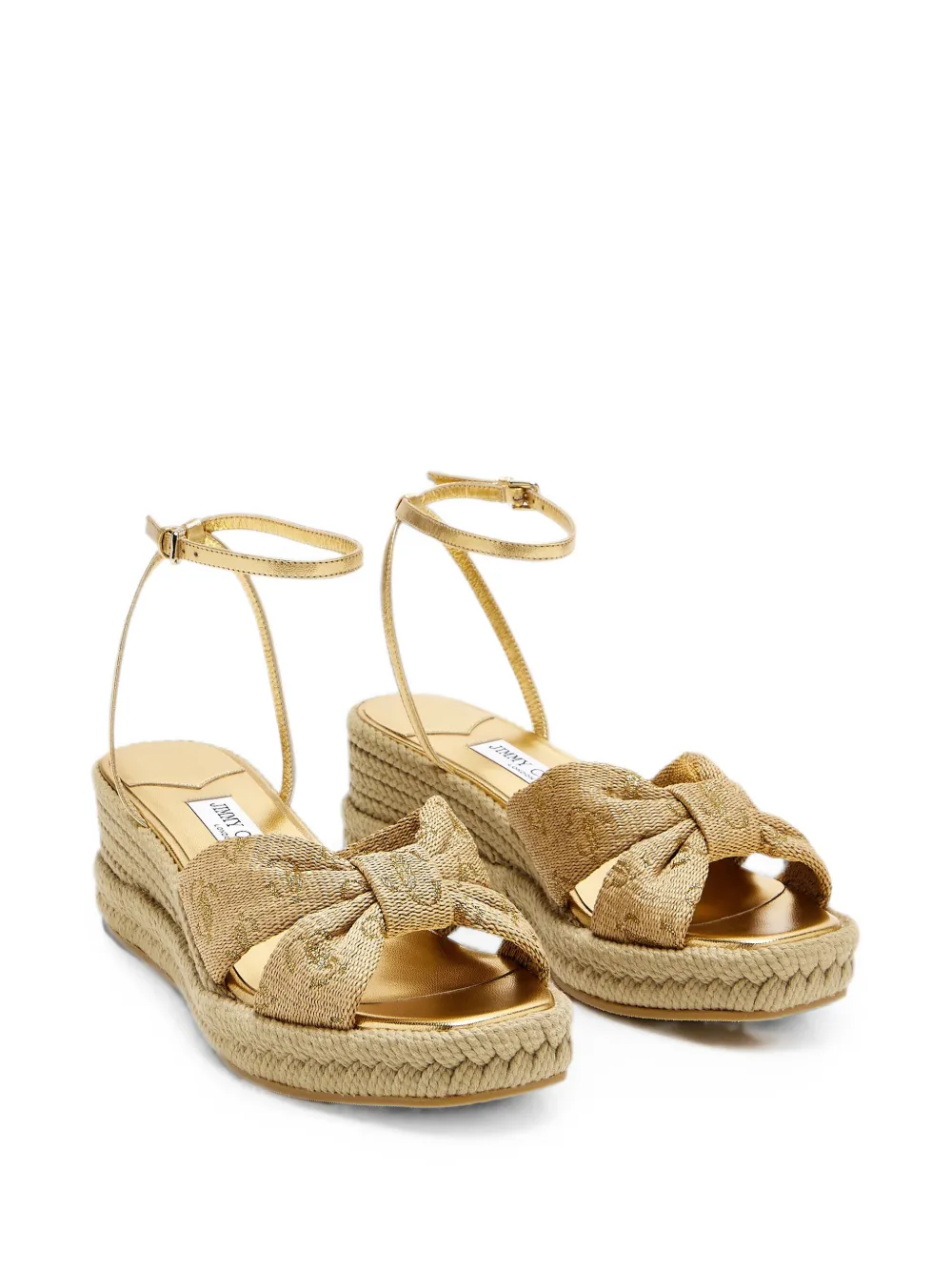 Jimmy Choo Aella wedge sandals Goud