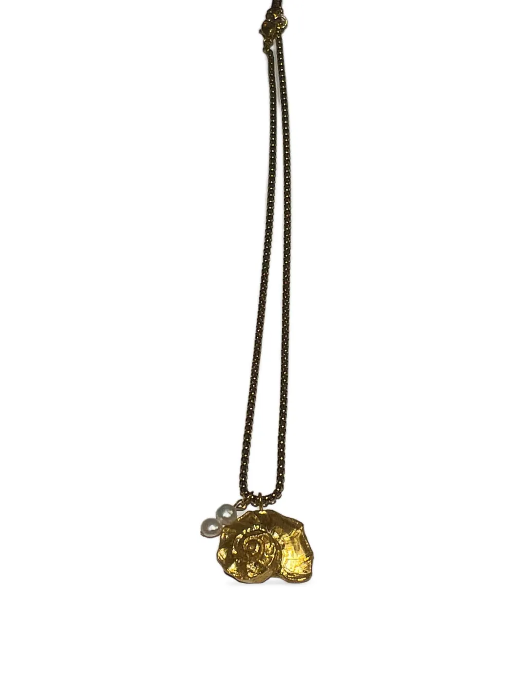 Labelled Jewellery Marea Chain Pearl-pendant Necklace In Black