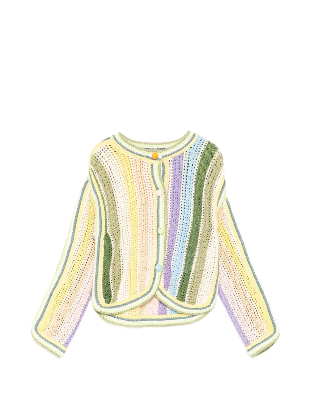 ZIMMERMANN Kids indra-stripe crochet cardigan - Rosa