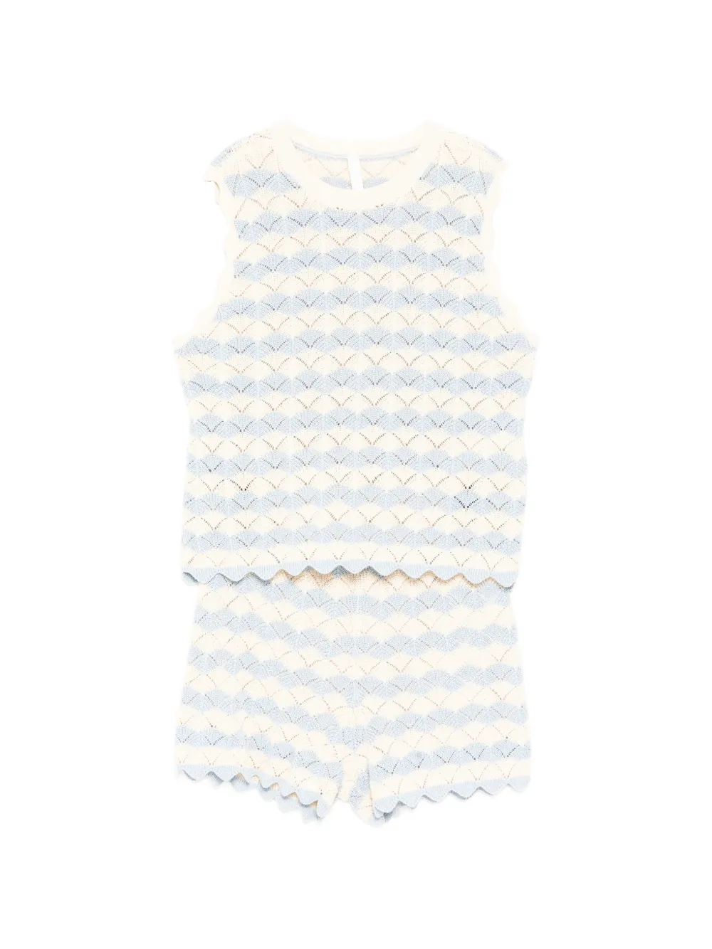 ZIMMERMANN Kids pointelle-knit scalloped top - Toni neutri