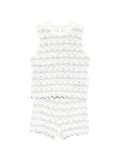 ZIMMERMANN Kids pointelle-knit scalloped top