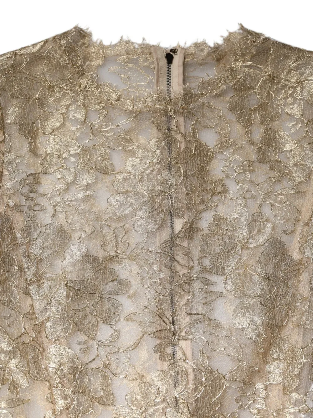 Dolce & Gabbana A-lijn midi-jurk met bloemenkant Goud