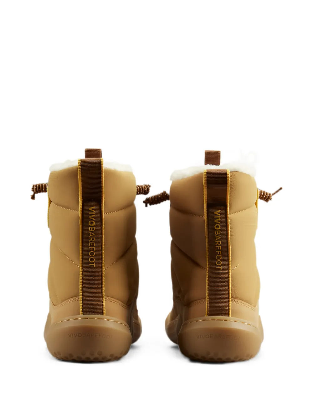Vivobarefoot Gobi Hiber quilted shearling-trim boots Beige