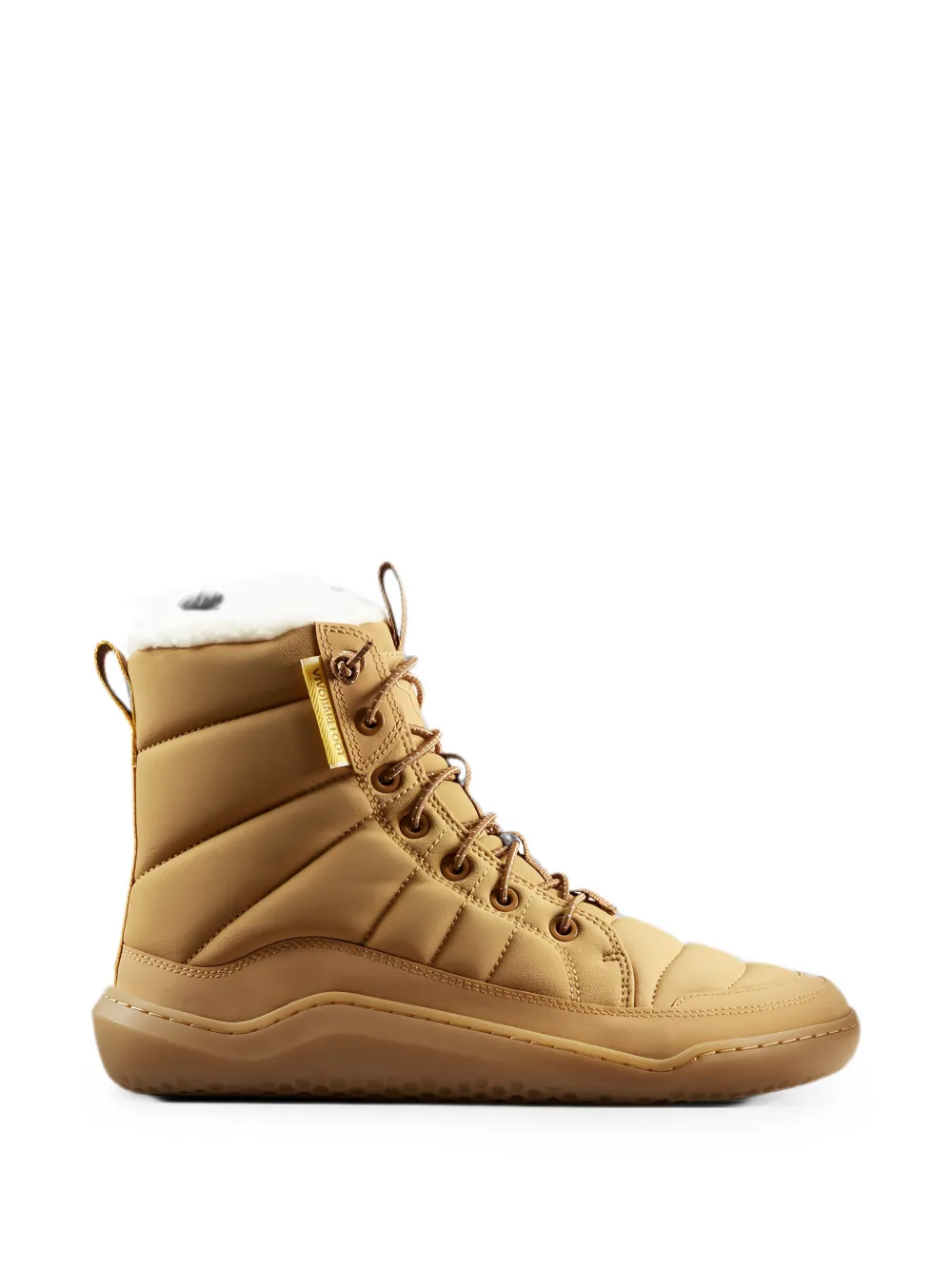 Vivobarefoot Gobi Hiber quilted shearling-trim boots Beige