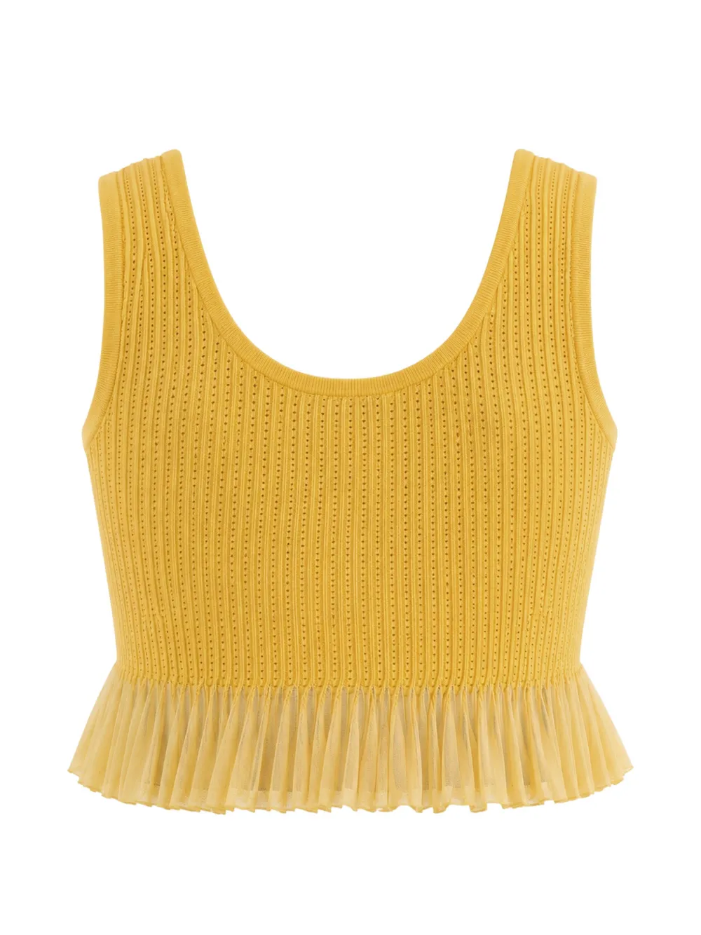 Elisabetta Franchi Geribbelde top Geel