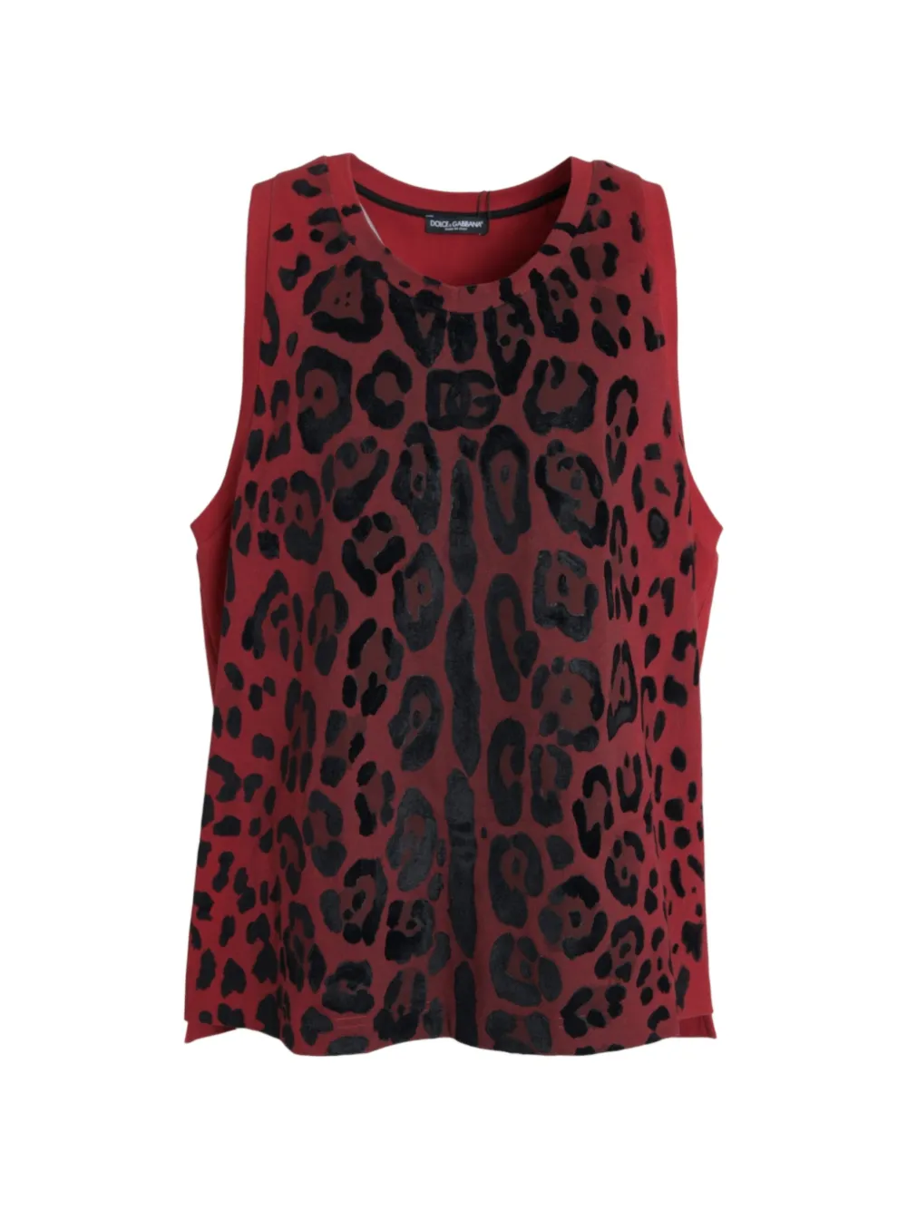 Dolce & Gabbana Canotta leopardata - Rosso